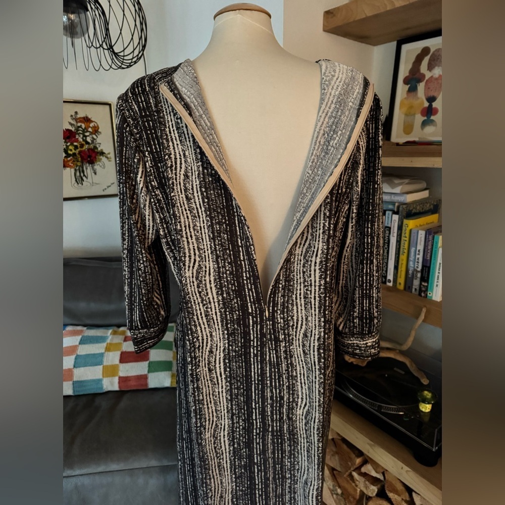 Vintage/handmade Black and White Striped Dress - Picture 6 of 6